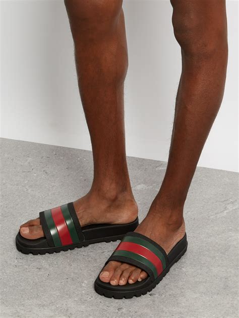 mens black gucci sliders|Gucci sliders pay later.